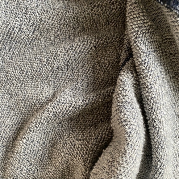 Express Blue Heather Gray Zip Front Peplum 3/4 Sleeve Sweater Women’s Medium - Picture 8 of 8